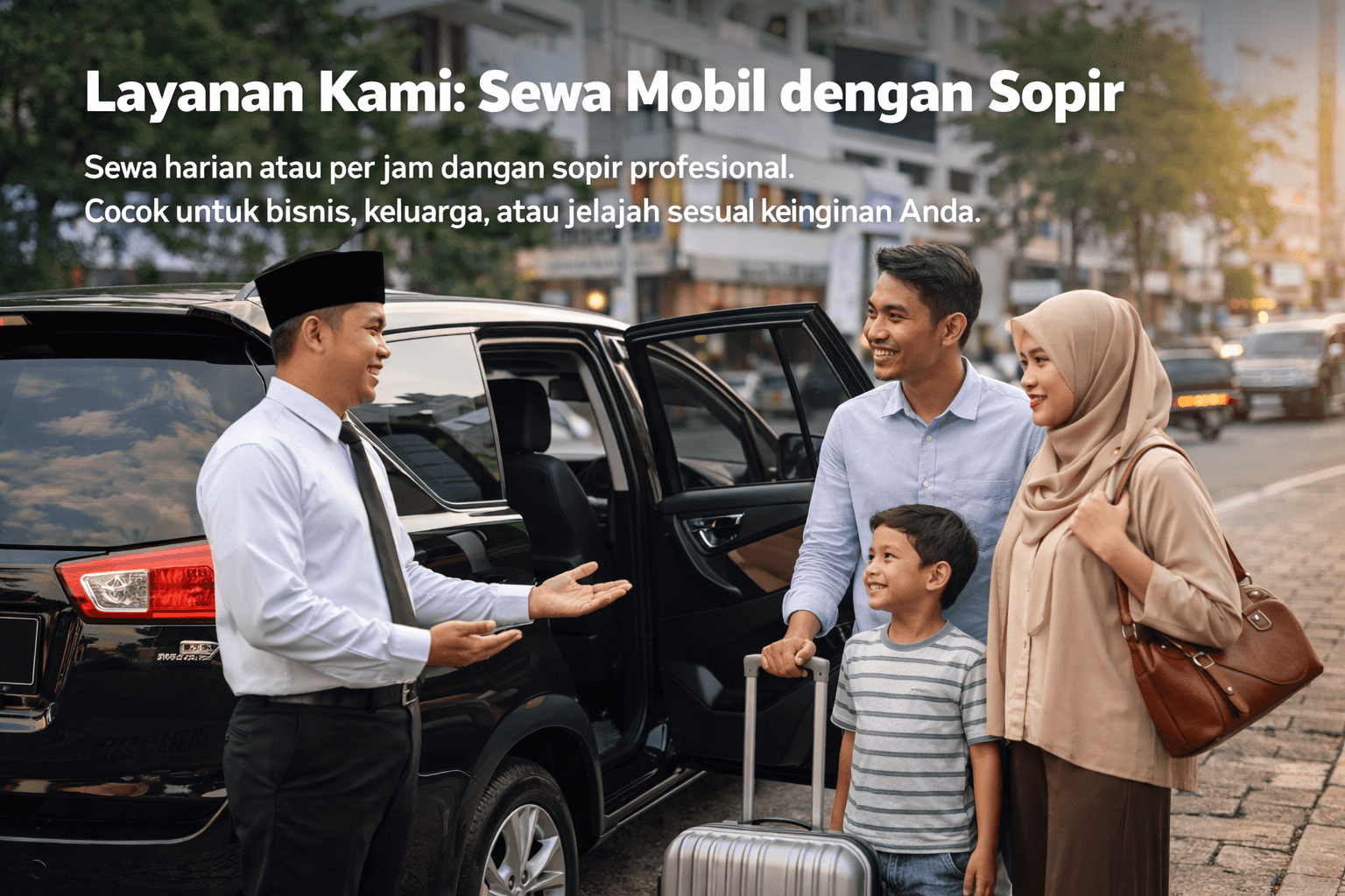 Mobil pribadi dengan sopir profesional