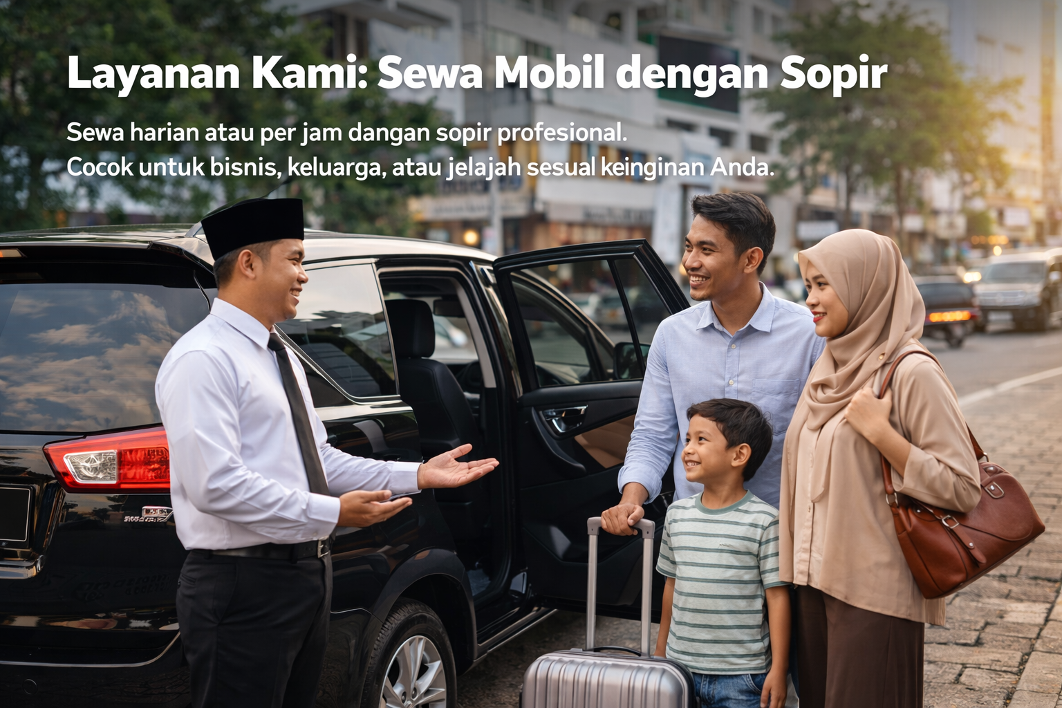 Mobil pribadi dengan sopir profesional